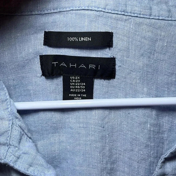 TAHARI Linen Short Sleeve Tunic Top‎ Coastal Beach Swim Cover Lagenlook Summer - Picture 2 of 11